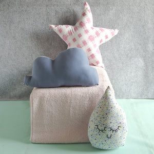 100% Cotton Fabric Sky Combo Plush Pillows (Set of 3)