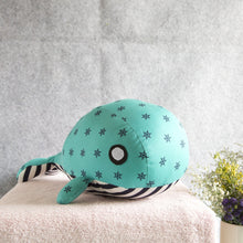 100% Cotton Fabric Whale Blue Plush Pillows
