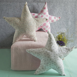 100% Cotton Fabric Stars Plush Pillows (Pack of 3)