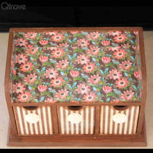 Decoupage Mini Set of 3 Drawers