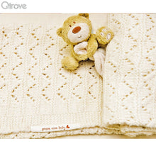 Hand Spun Merino Cheveron Knit Artisanal Blanket