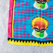 Hand Drawn Blue Kathakali Print Stole