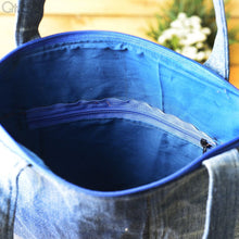 Denim Patchwork Tote Bag With A Touch of White