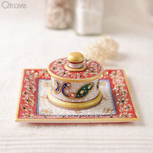 Hand Painted Marble Kumkum Box