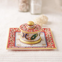 Hand Painted Marble Kumkum Box