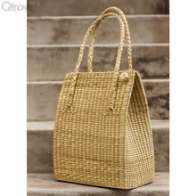 Handcrafted Kauna Reed Folded Tote Bag