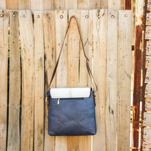 Bird Print Medium Large Sling Bag (Blue Brown)