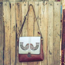 Bird Print Medium Large Sling Bag (Maroon Brown)