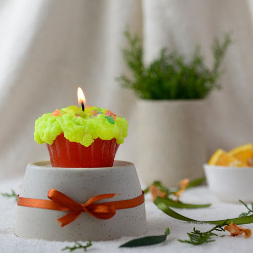 Citrusy Orange Cupcake Candles