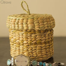 Handcrafted Kauna Reed Small Round Jewellery Box