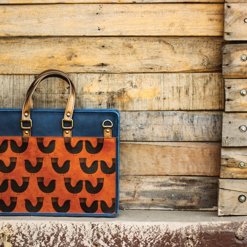 Bird Series Horizontal Office Bag/Laptop Bag (Macbook Air Users)(Orange Blue)