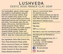 Handcrafted Exotic Rose French Clay Soap