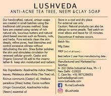 Handmade Anti Acne Tea Tree Neem And Clay Soap